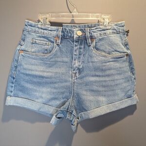 Blank NYC Perry High Rise Cuffed Mom Jean Short in Medium Blue NWT